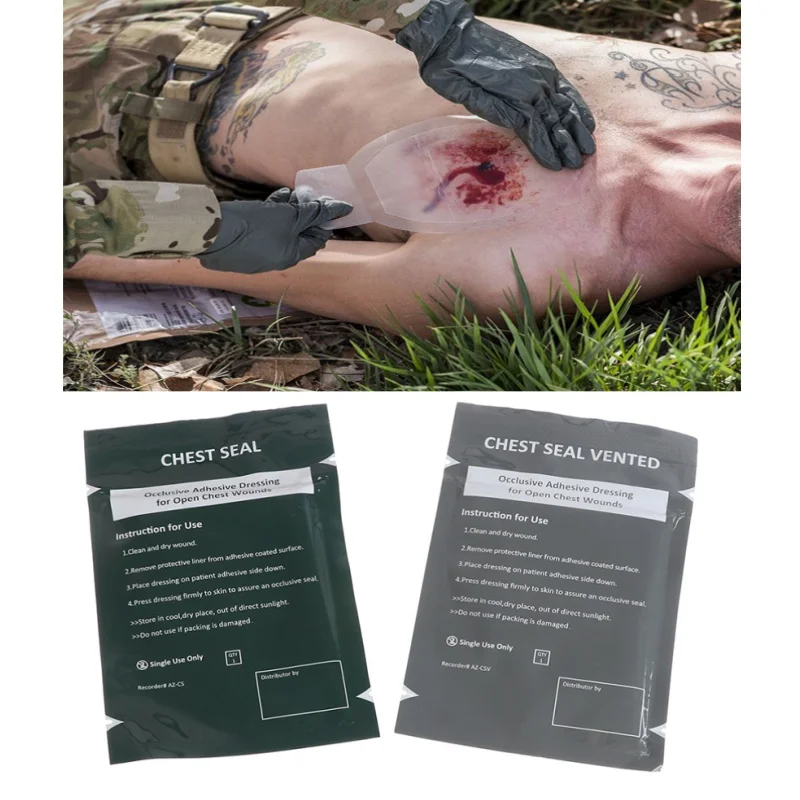 1pc North American Rescue Hyfin Chest Seal Medical Chest Seal Vented Outdoor Emergency First Aid Freeshipping