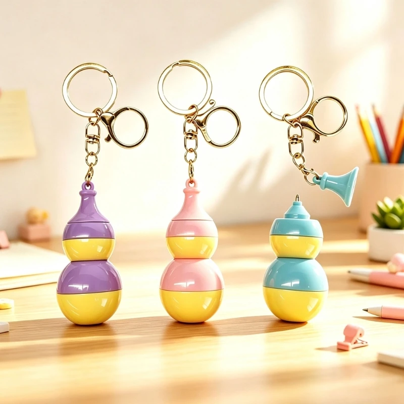 Mini Gourd Shaped Ballpoint Pen Portable Writing Pen Keychain with 1.0MM Tip for Planners, Note Taking and Desk Writing F19E