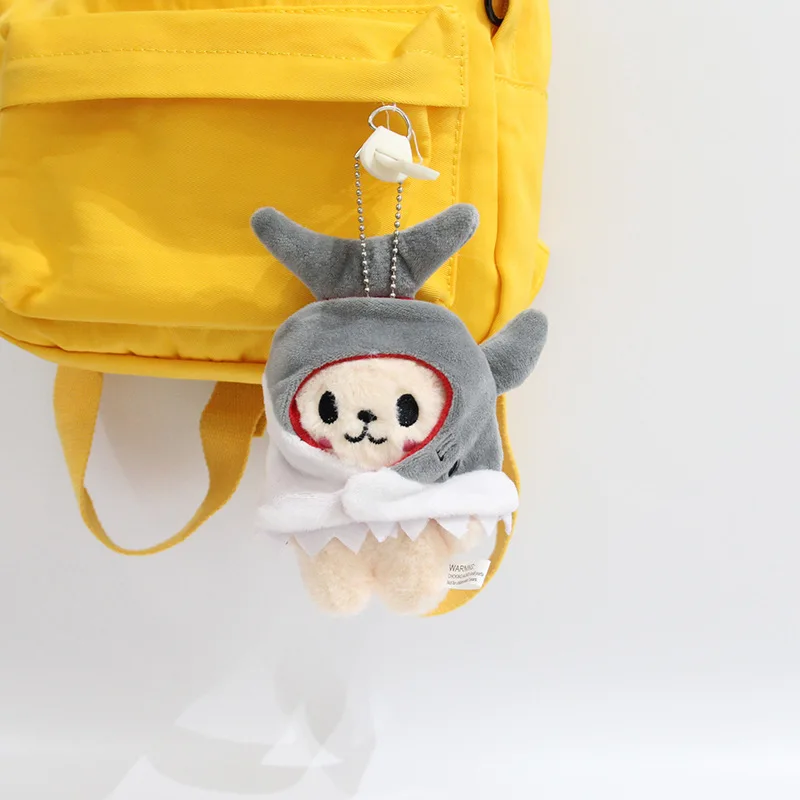 2026 New Shark Hooded Plush Doll Keychain Pendant Stuffed Animal Cape Toy Cute Kawaii Bag Charm Gift for Kids view 6