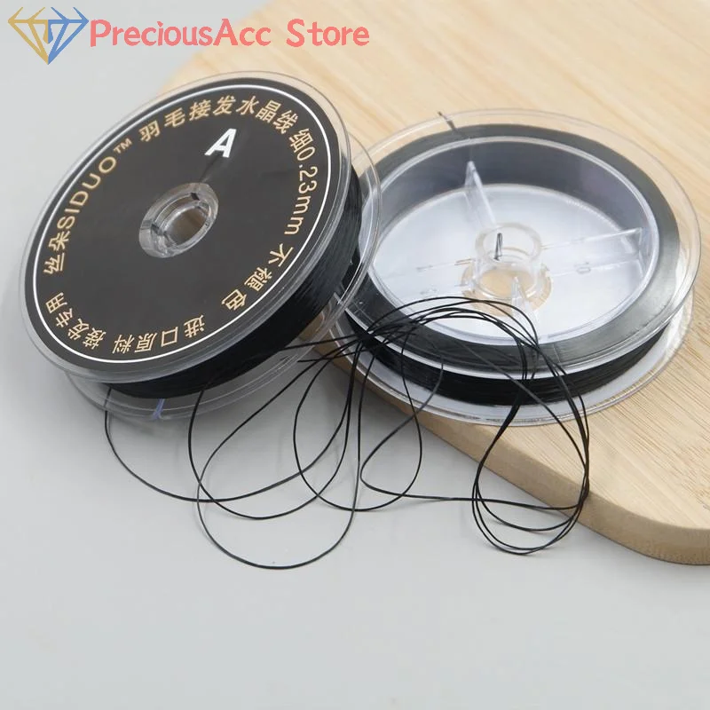 1 Roll 60m Crystal Elastic Hair Thread for Weaving, Salon Decoration Cord for Braids, Wigs and Hair Extension Crafts
