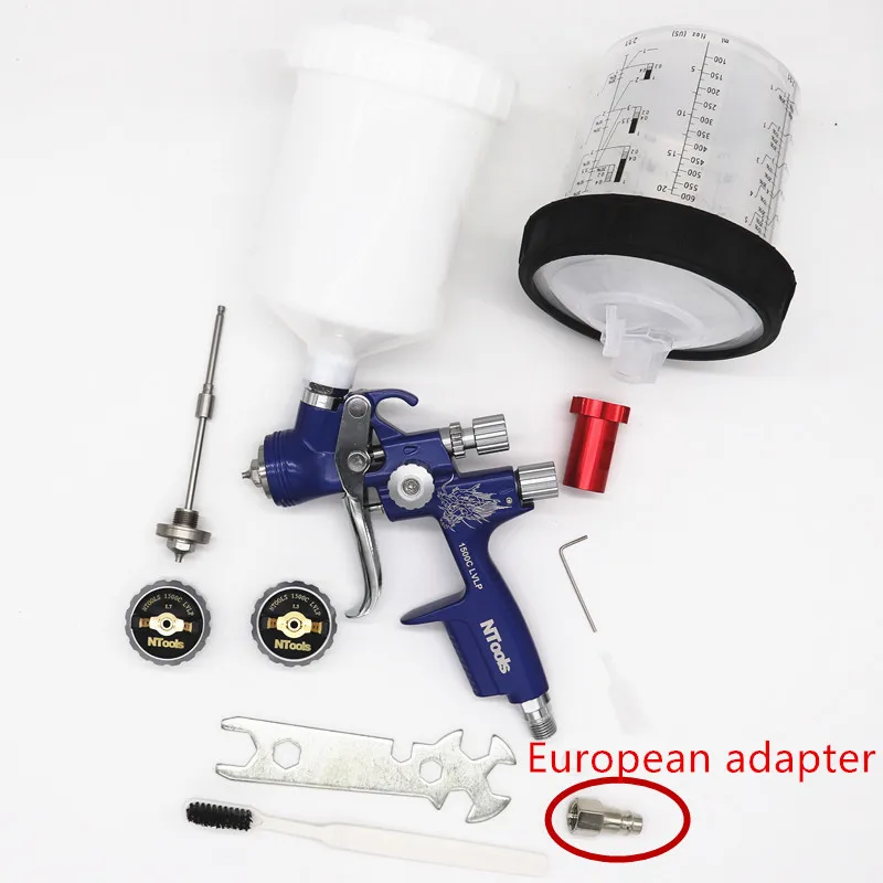 LVLP 1500C SPRAY GUN1.3 With 1.7 spare needle nozzle kit  Paint Spray Gun Car Spray Tool Air Spray Gun  Professional Spray Gun