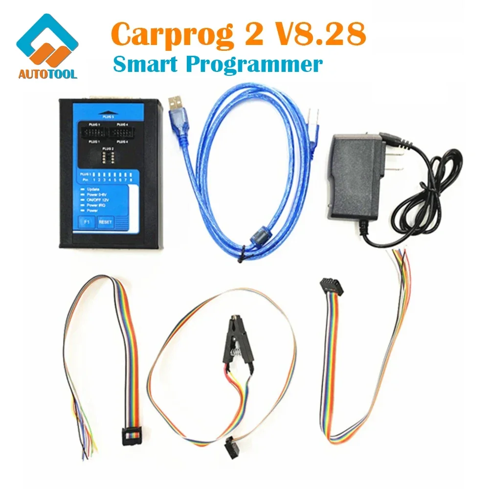 V8.28 Carprog 2 Car Prog II Full Set ECU Programmer Reset ECU Chip Tuning Tools Program CRASH DATA Air-bag Radio IMMO Mile-age