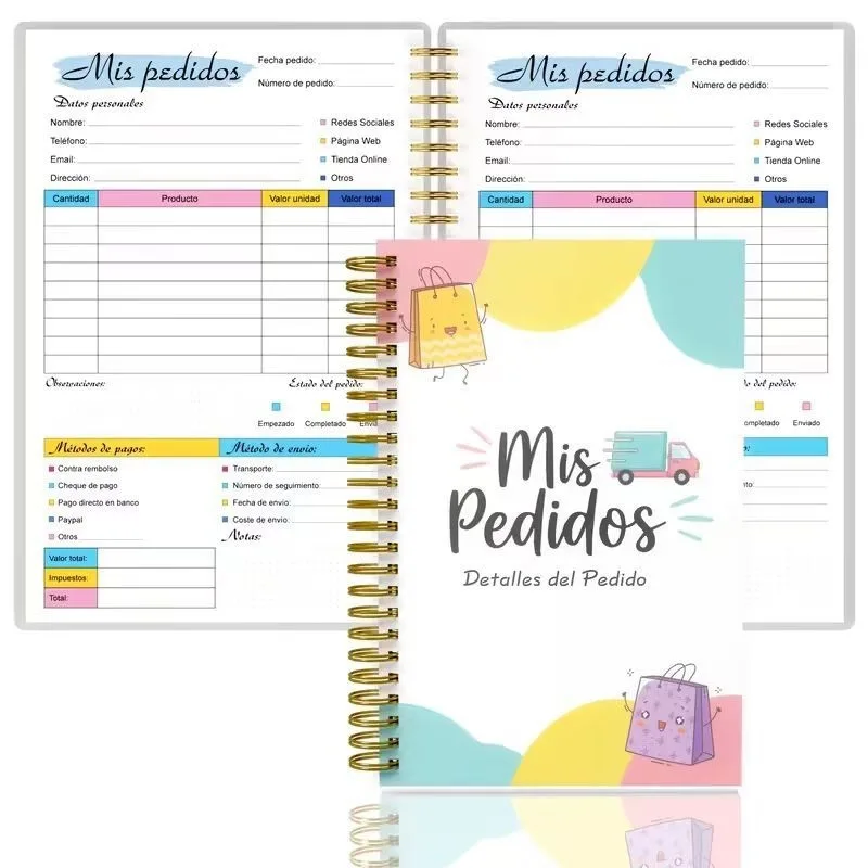 Work Order Book Spanish Sales Record Order Notebook For Servers Waitresses Small Business Restaurants Work Recording books