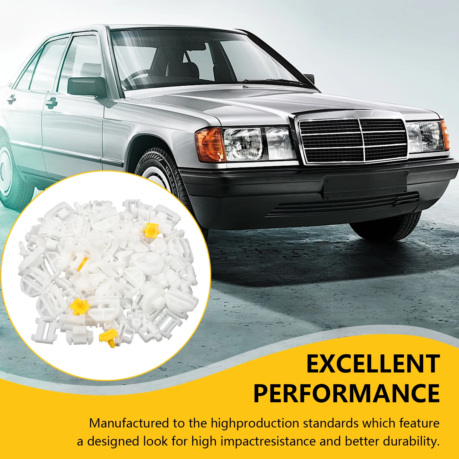 

124 Pcs Side panel clip kit for side door panel for 190 W201 190E 190D A00698883578 0019885081 fixing clip door panel clamp