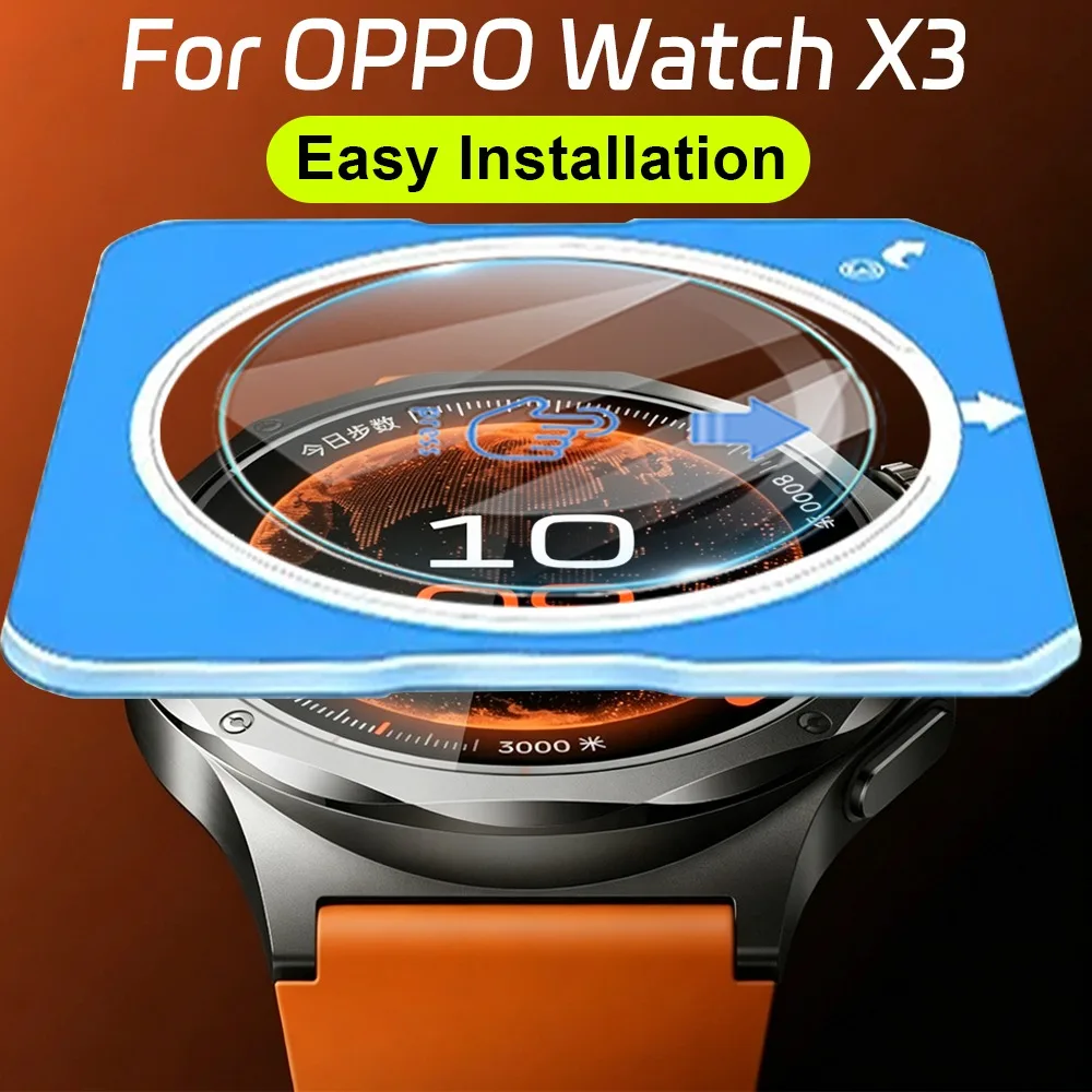 5/3/1PCS Tempered Glass Screen Protectors with Easy Installation Kit for OPPO Watch X3 Smartwatch Anti-scratch Protective Films