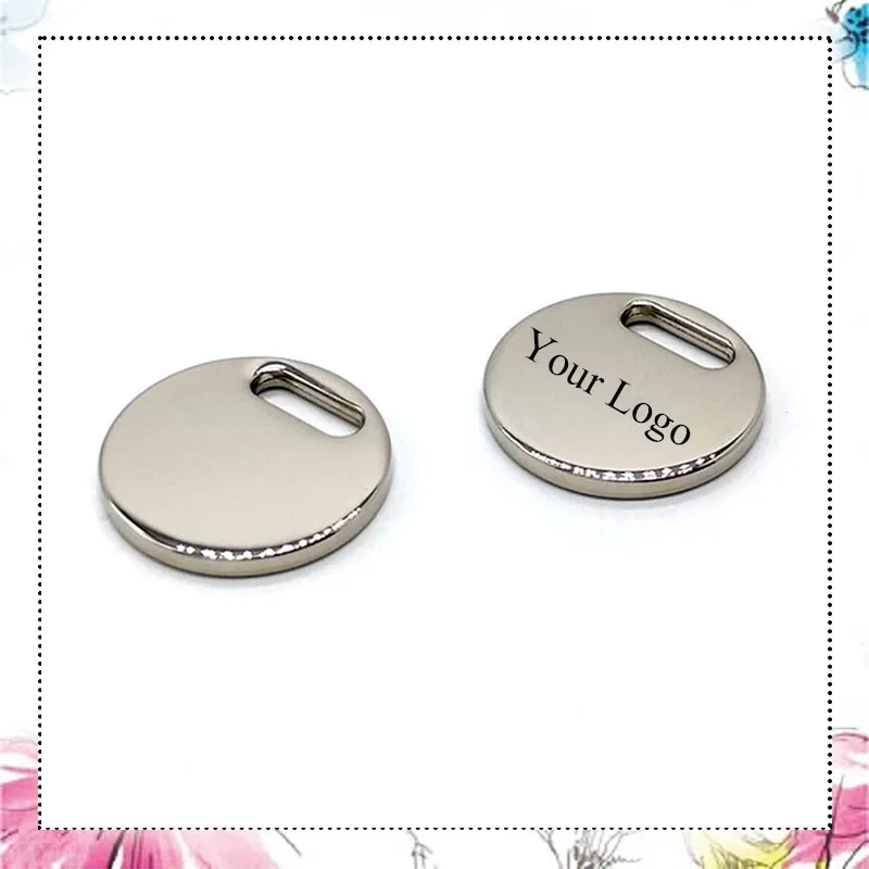 

30Pcs 22mm Round Bag Blank Label Customize Logo Decorative Tag Buckle for Shoes Purse Handbag DIY Hardware Sewing Accessories