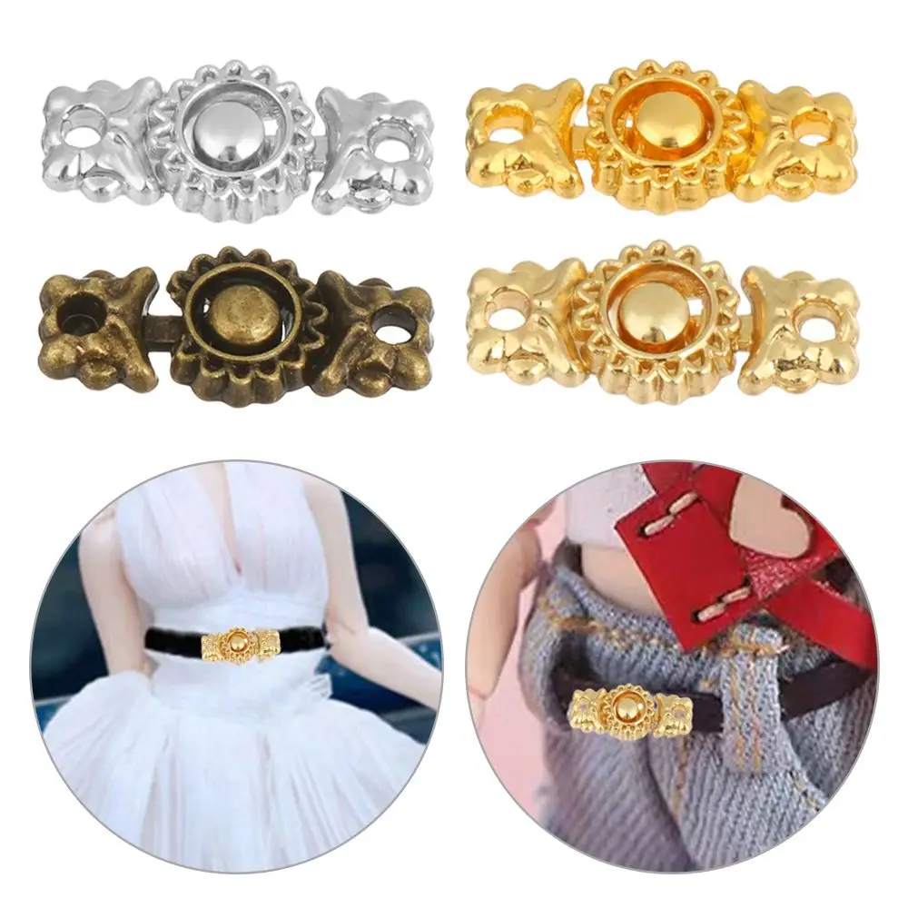 10Sets 10mm Mini Ultra-small Metal Belt Buckle Doll Bags Clothes Shoes Buckles DIY Doll Dress Buttons Doll Sewing Accessories