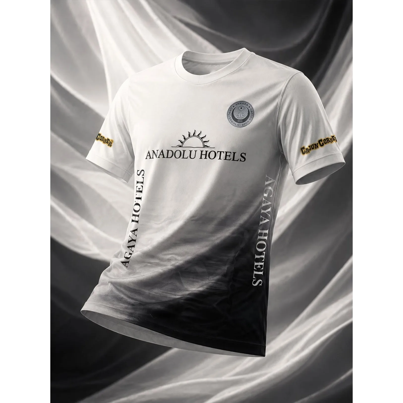2026/27 Gençlerbirliği Ankara Grisi Turkey Jersey Black White Gradient Short Sleeve Breathable Sports T‑Shirt Family Matching