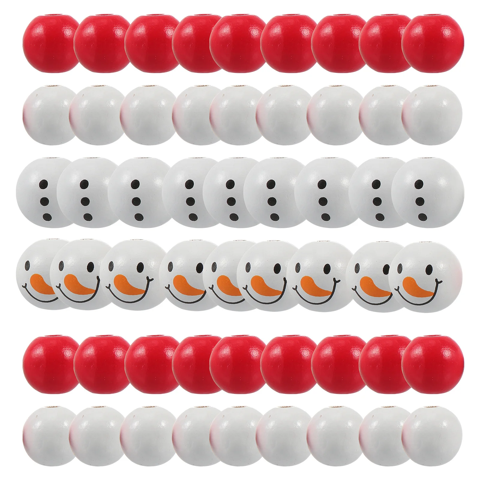 

200pcs Diy Christmas Wood Beads Handmade Jewelry Parts Wooden Bead Pendant Xmas Style Ornament Accessories For Craft Making