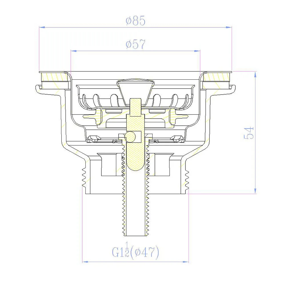 1 Pcs 85mm Stainless Steel & PVC Sink Stopper Kitchen Sink Strainer Stopper Waste Sink Filter Kitchen Tools Part