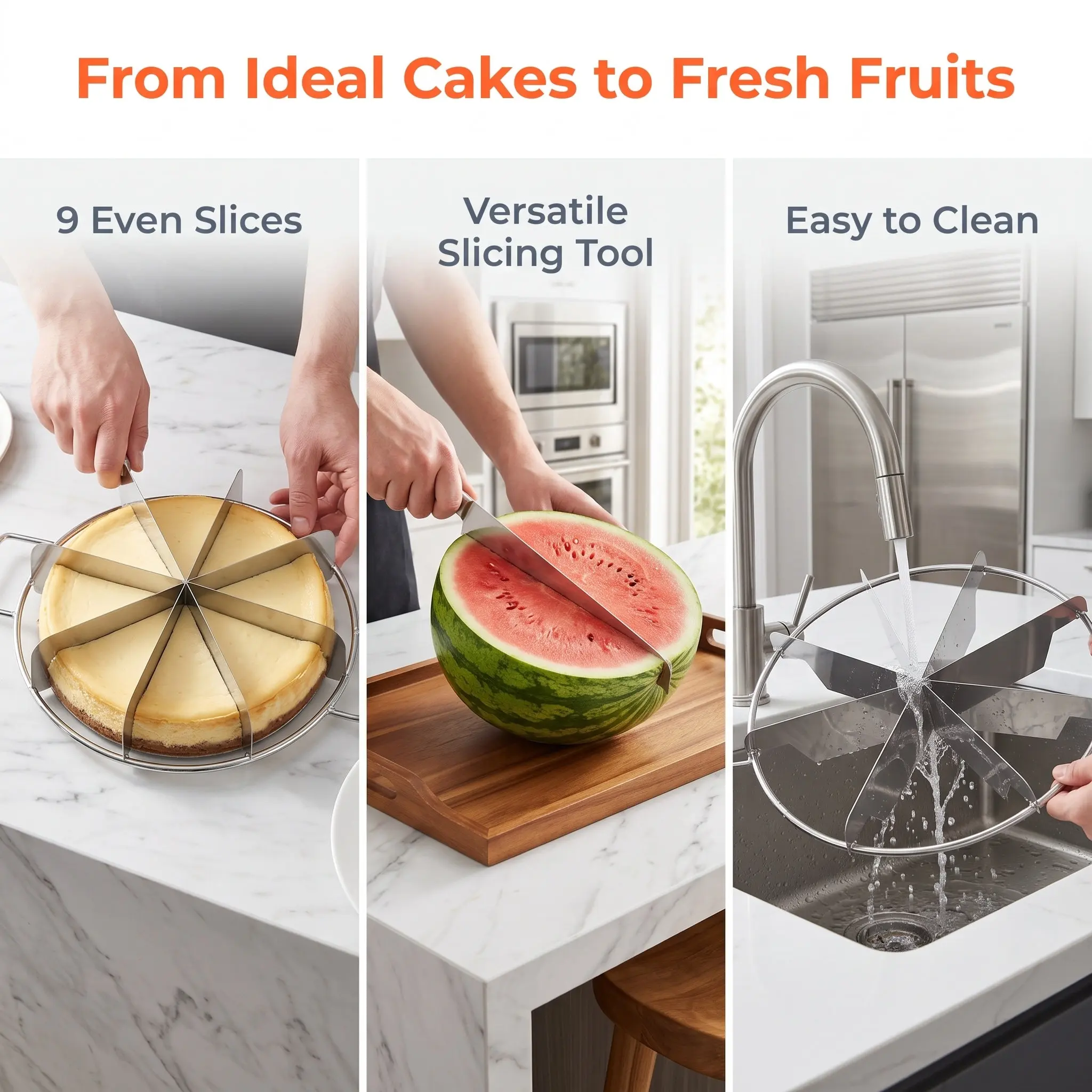 Cake Slicing Knife Stainless Steel with Comfort Handle Cake Leveling Tool Wedding Birthday Dessert Divider Fruit Cutting Pastry