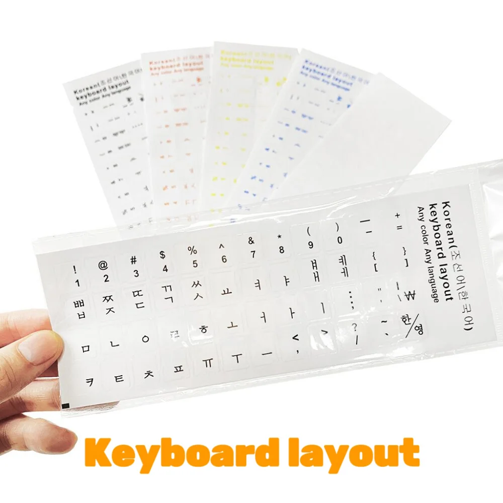 Korean Transparent Keyboard Stickers Language Alphabet Black White Label for Computer PC Dust Protection Laptop Accessories