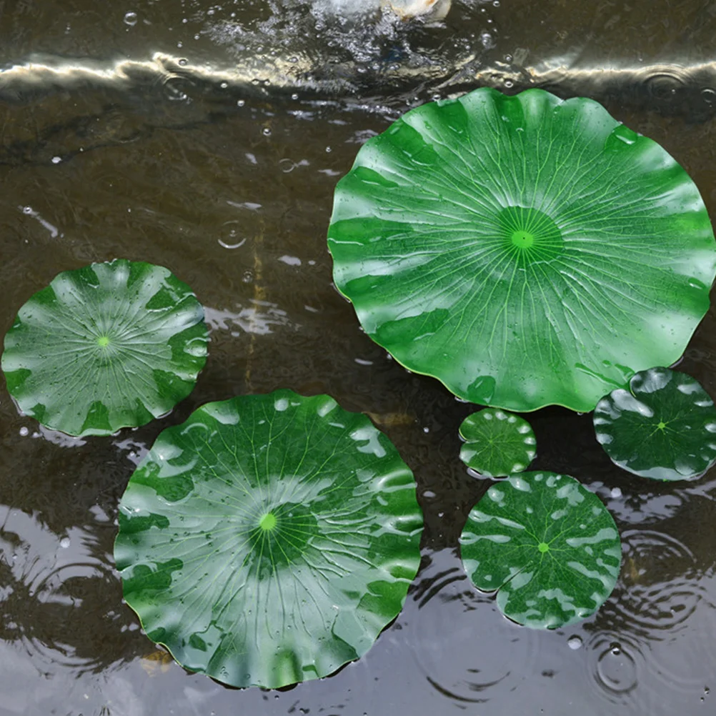 3pcs EVA Artificial Lotus Leaves Floating Decor for Fish Tank Pond Garden Fountain Simulation Leaf Pool nament