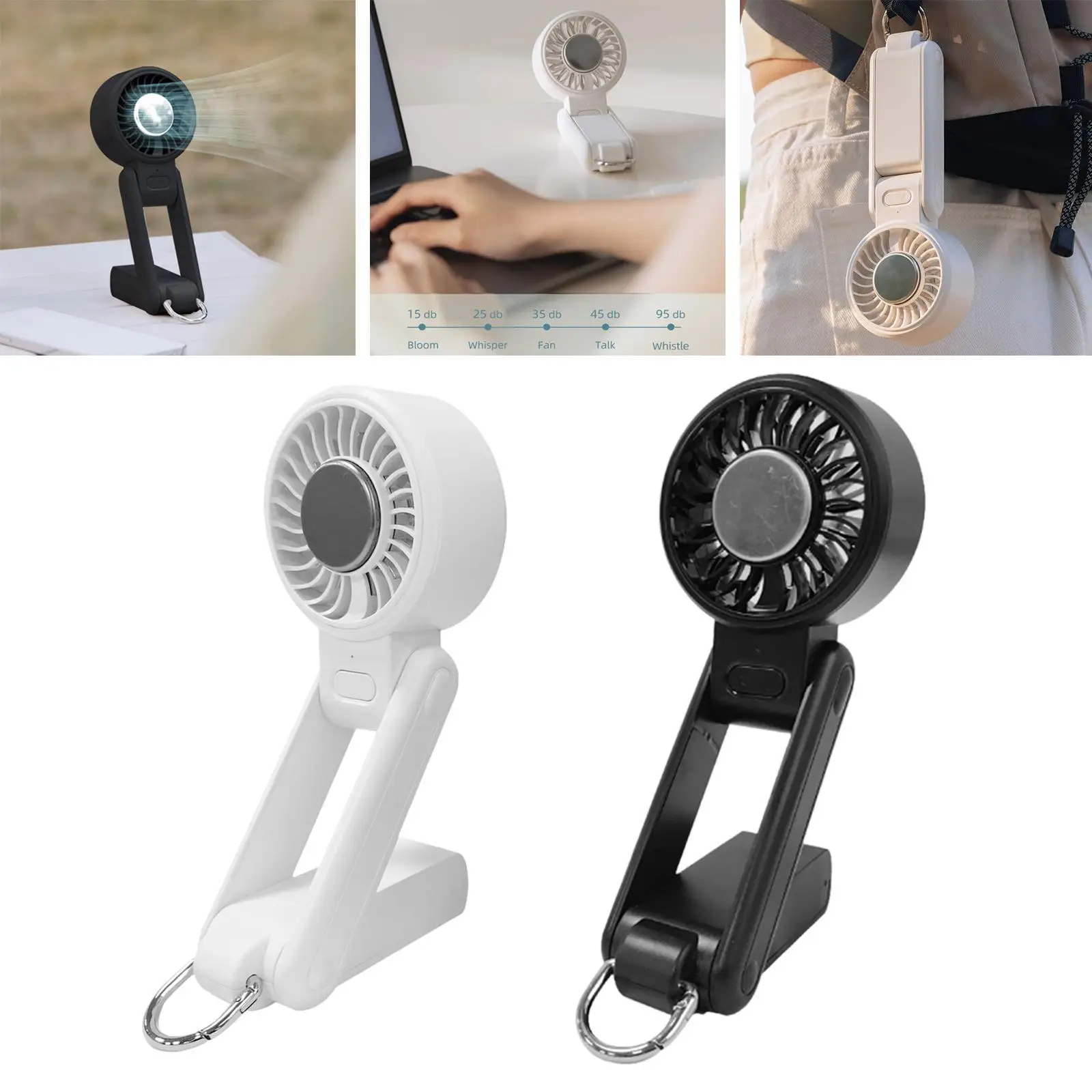 

Персональный маленький электрический вентилятор Портативный 4-скоростной регулируемый 5 Вт Компактный охлаждающий вентилятор для льда для путешествий на открытом воздухе Домашнее использование Кемпинг Работа