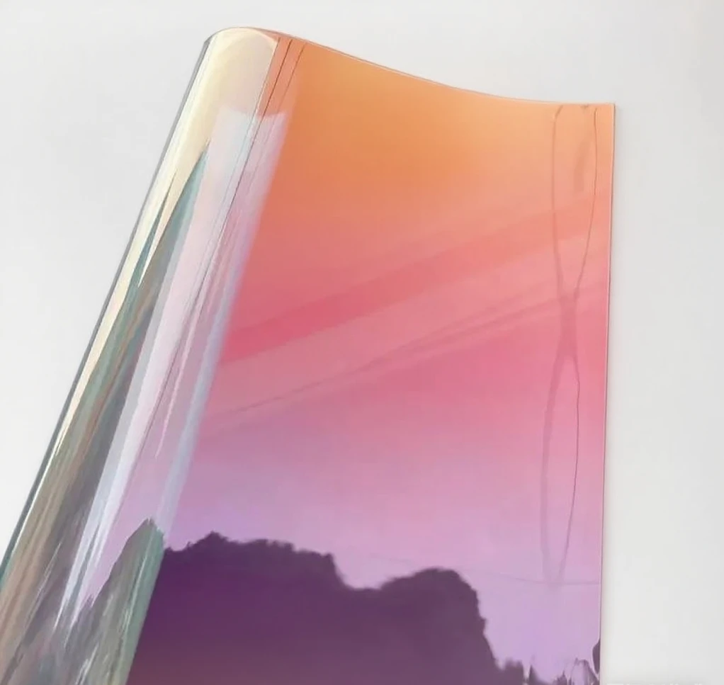 

Пленка для автомобильных стекол VLT85% Red Chameleon Tint, защита от УФ-излучения CR90, солнцезащитная, цветная, легко устанавливаемая, для кузова автомобиля, рулонная, эффект закатного сияния