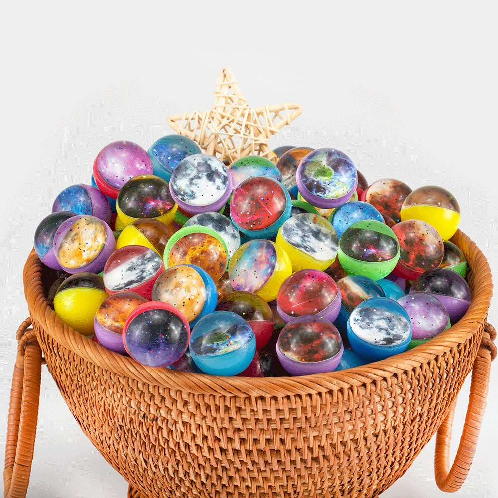 12pcs 29mm Space Starry Planet Jumping Bounce Balls Set Kids Birthday Party Prize Gift Juggling Motion Toy Balls Astral Theme
