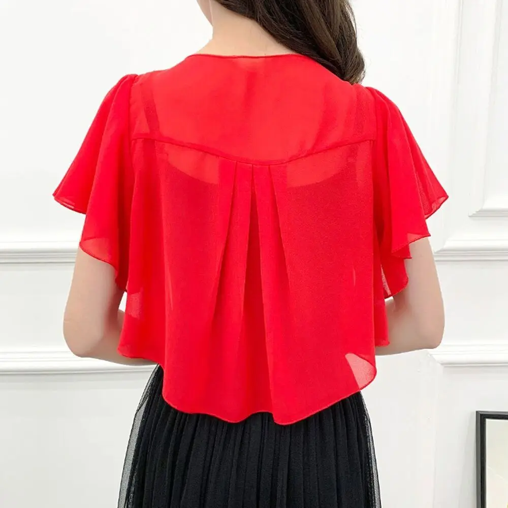 New Chiffon Shawl Jacket Thin Large Yards Thin Section Cardigan Loose Blouse Women