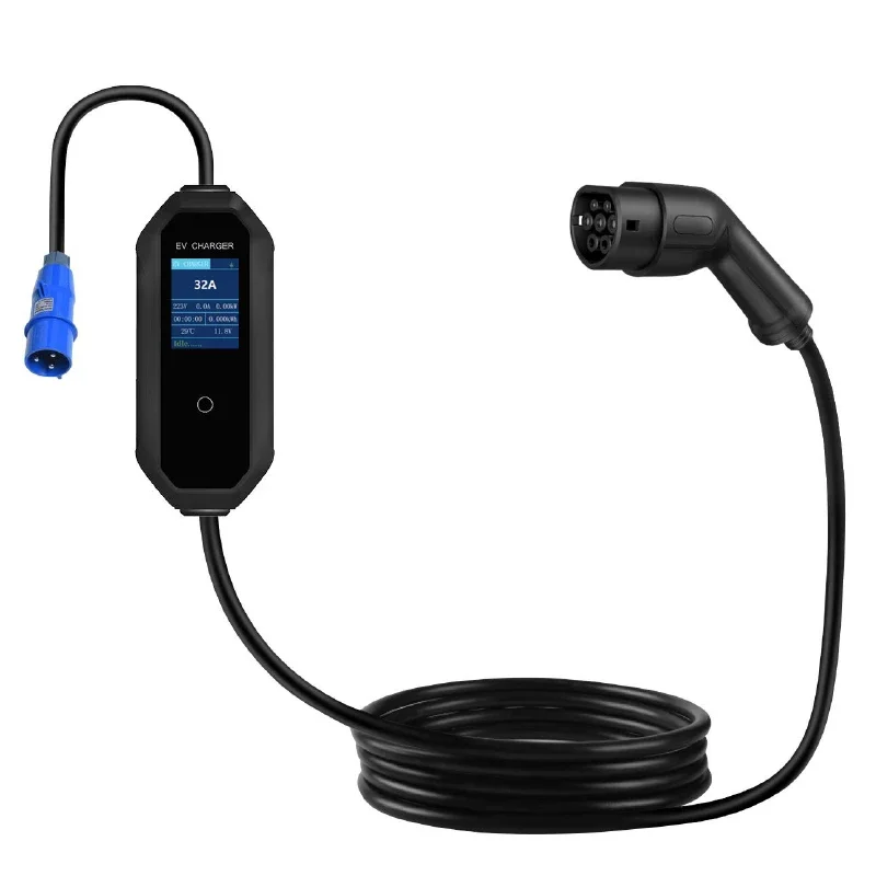 EV Charging Cable 32A EVSE Portable Or Wall-mounted Type 2 IEC 62196-2 Level 2 230V 7KW Home Electric Car Charging Station