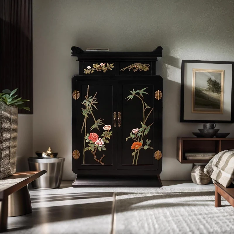 

New Chinese foyer cabinet hand-painted decoration classical dining side painted furniture sideboard