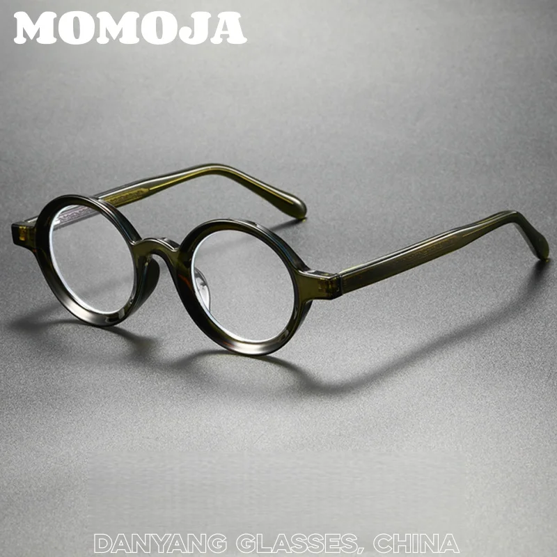 MOMOJA جديد الرجال ريترو نظارات دائرية موضة خفيفة المتكاملة مخدات أنف للنظارة وصفة طبية النظارات الإطار النساء J8454 #1
