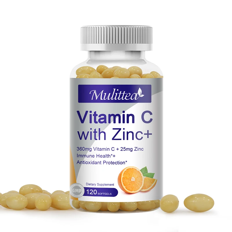 Mulitea Organic Vitamin C 1000mg And Zinc 20mg Capsules High Quality, Non GMO, Gluten Free Supplements