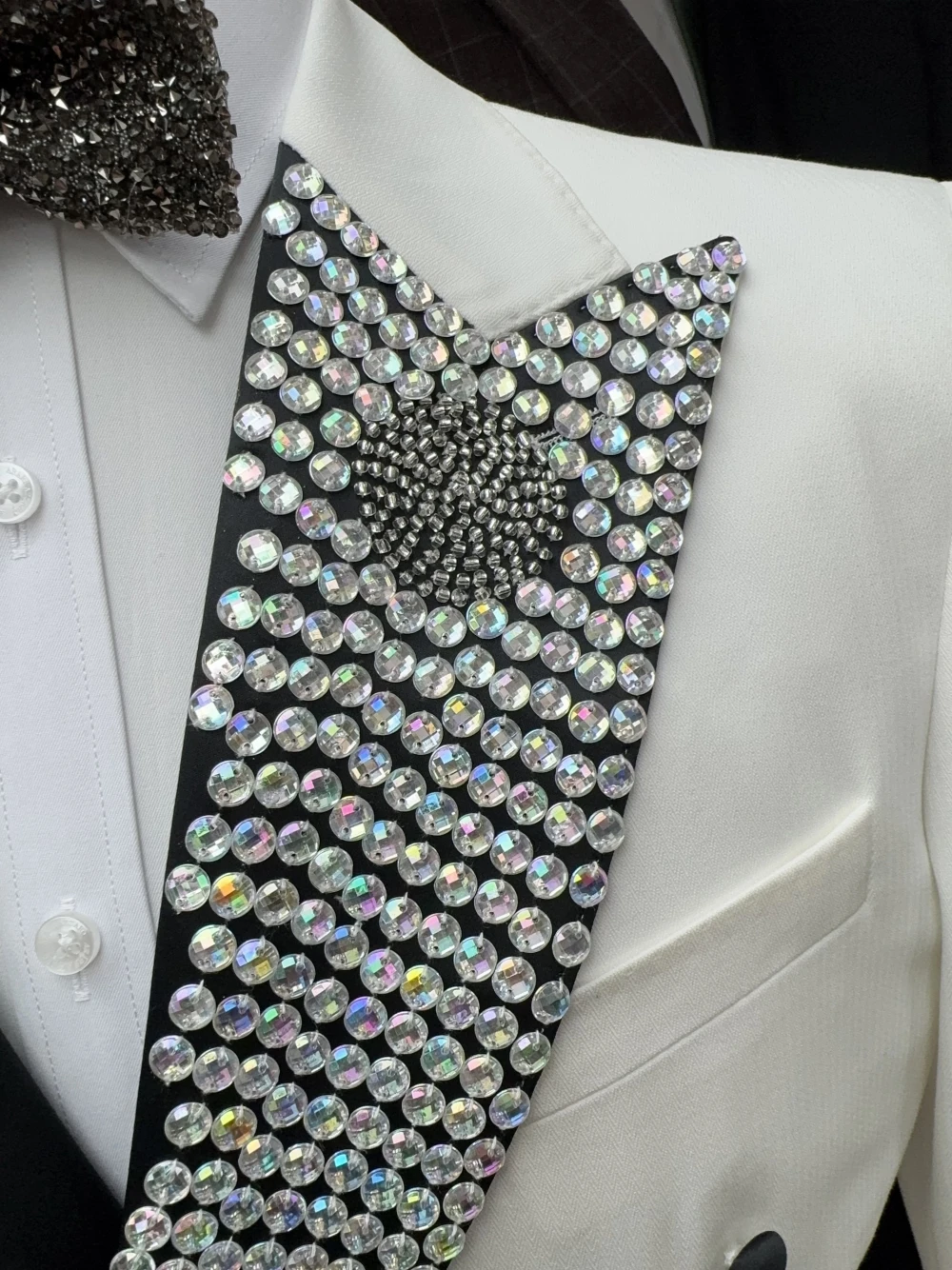 Celebrity Peak Revers Herenpak Uitverkoop Double Breasted Party Glanzende Jas Broek Bruidegom Dragen Nieuwe Collectie Elegante Dansset