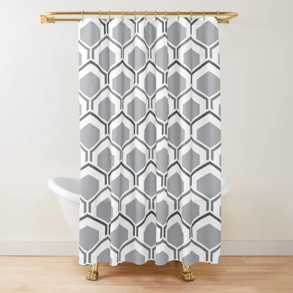 

Mid Century Modern Hexagons Shower Curtain Window Bathroom For Shower For Bathrooms Anime Shower Curtain