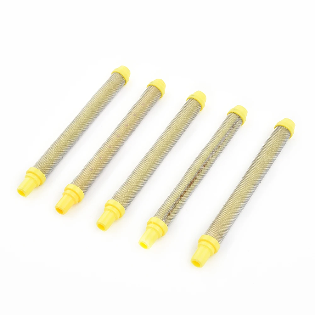 5pc Airless Sprayer Filter 100 Mesh Yellow Filter Insert 304 Stainless Steel Paint Spraygun Filter For Wager Spray Tools Machine