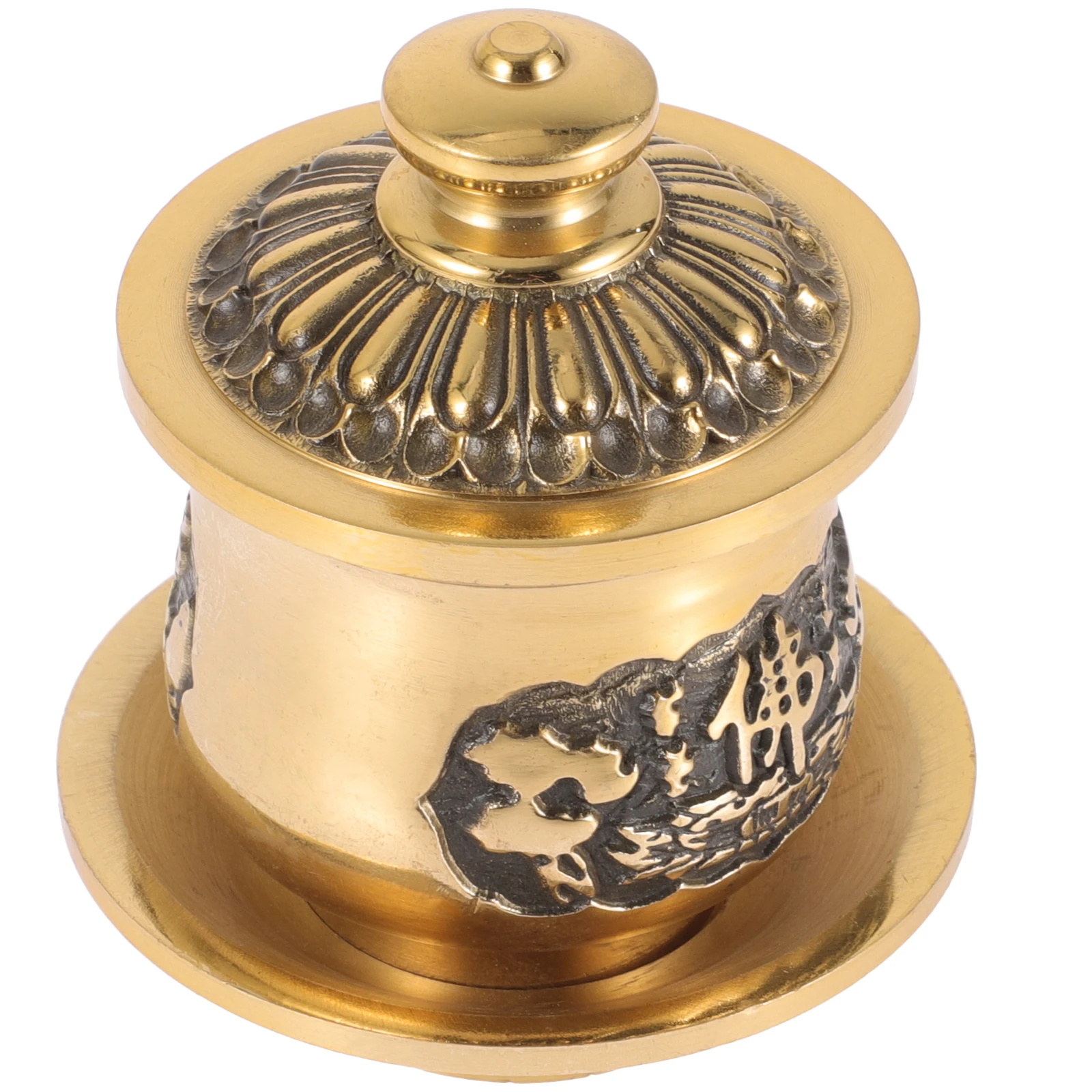 

Copper Water Tibetan Ritual Bowl Temple Holy With Lid Relief Lotus Patternbuddhist Offering Cup Copper Cup Temple