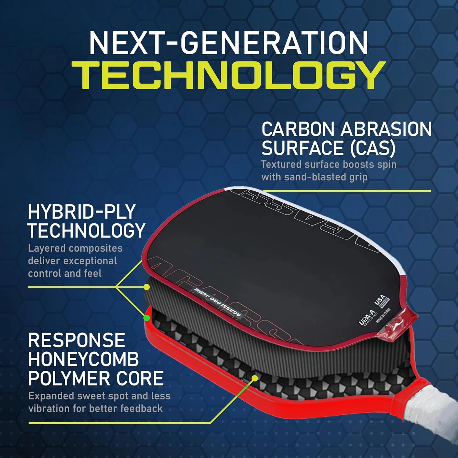 

1Pc, Professional Pickleball Racket - 16mm T700 Carbon Fiber Agassi Pro Racket, Enhanced Strength and Feel, Red and White Design