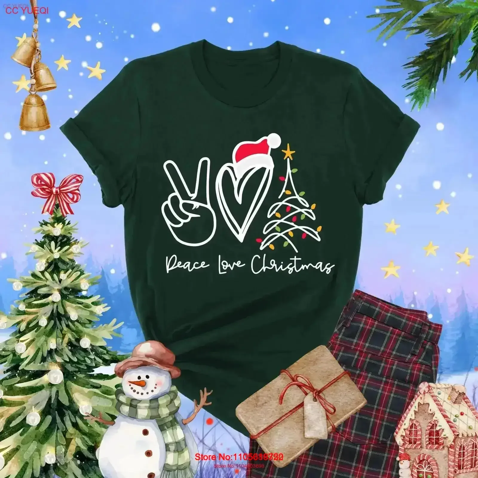Peace Love Christmas T Shirt Holiday Spirit Message Festive for Her Merry Apparel Xmas vintage Washed Casual Slightly vintage