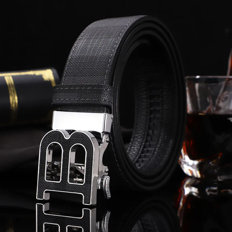 Ceinture en cuir véritable pour hommes, ceinture en métal, structure automatique, haute qualité, ceinture d'affaires en toile pour chasseur, nouveaux créateurs de marque