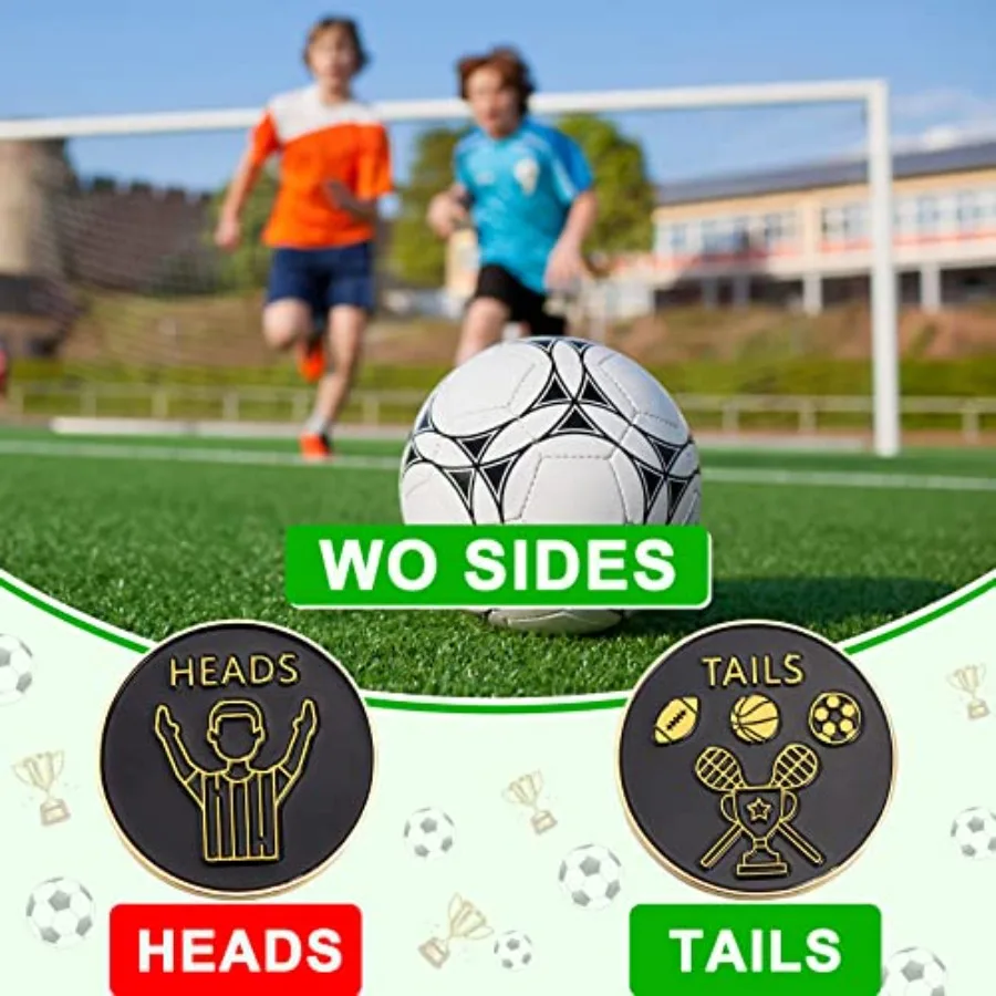 2 Pieces Referee Flip Coin Soccer Referee Portable Anti Rust Hard Alloy Referee Judge Toss Coins with Case for Football Soccer