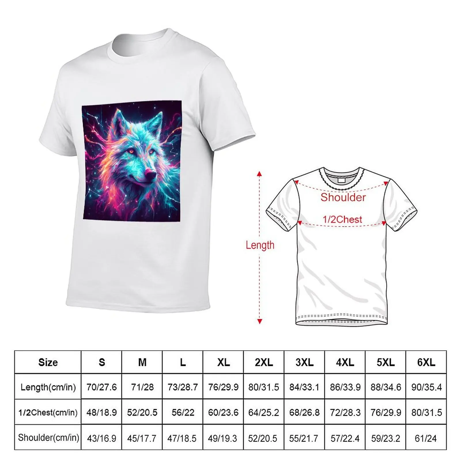 Starry Wolf T-Shirt anime t shirts oversize t shirts cotton 100% T-Shirt