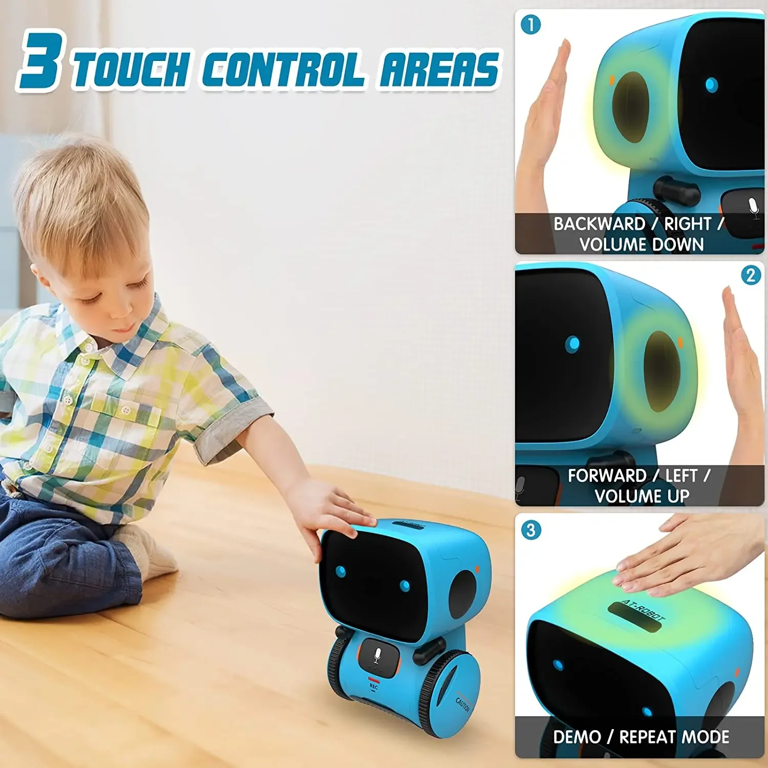 Newest Type Smart Robots Dance Voice Command 3 Languages Versions Touch Control Interactive Toy Gift for Children Intelligent