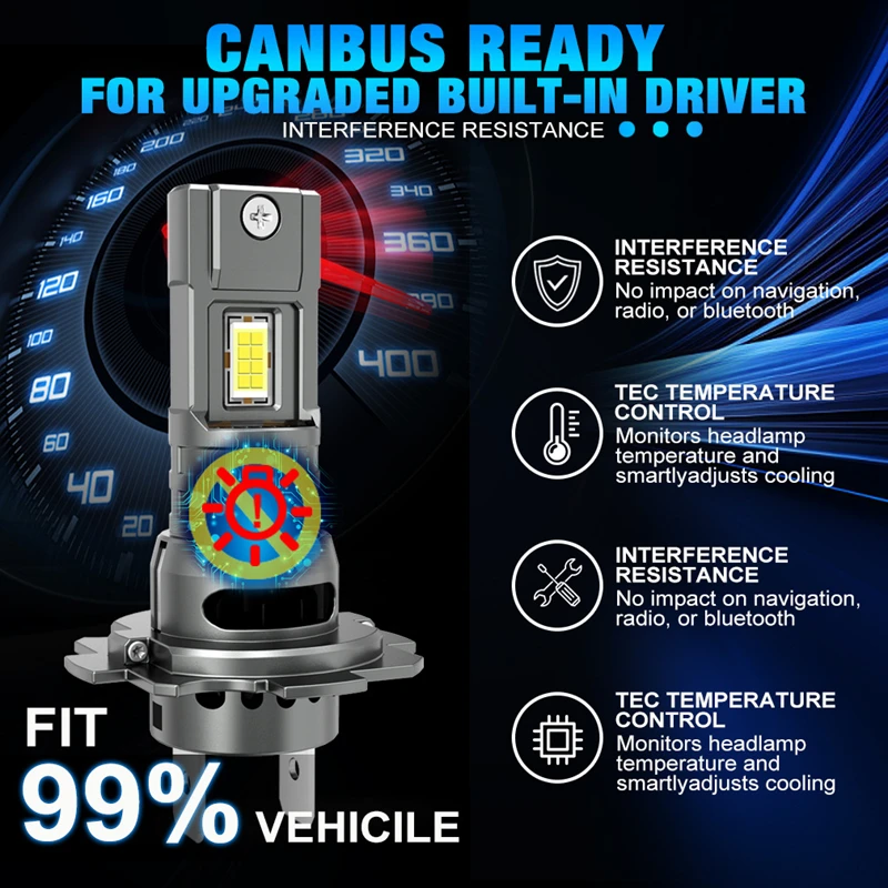 Xiaomi H7 LED المصباح CANBUS 30000LM 7035 CSP رقائق 1:1 حجم صغير التوصيل والتشغيل مصباح تلقائي 6000K اللاسلكية توربو الضباب الخفيف