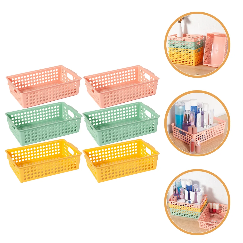 

Storage Bins Draining Basket Pantry Organizer Desk Plastic Baskets for Organizing