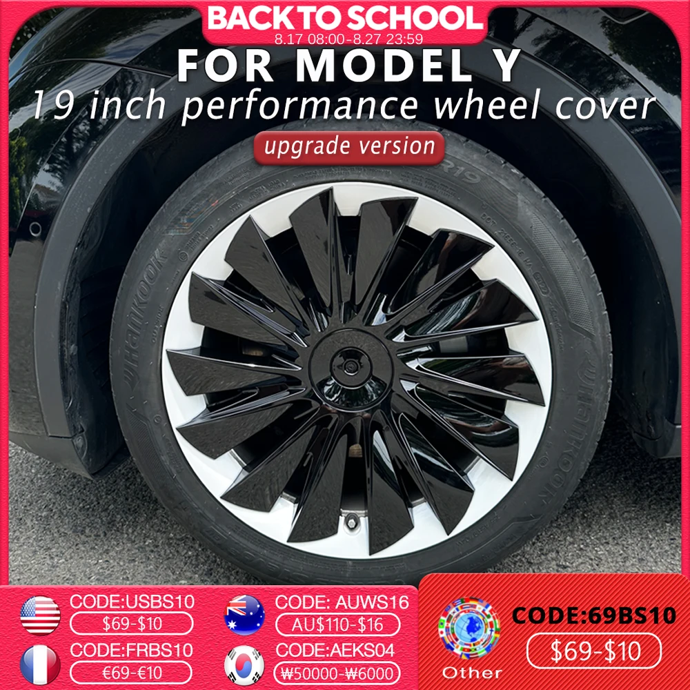 

4PCS HubCap Performance Automobile Replacemen Hub cap Full Rim Cover Accessories Wheel Caps for Tesla Model Y 19 Inch 2020-2024
