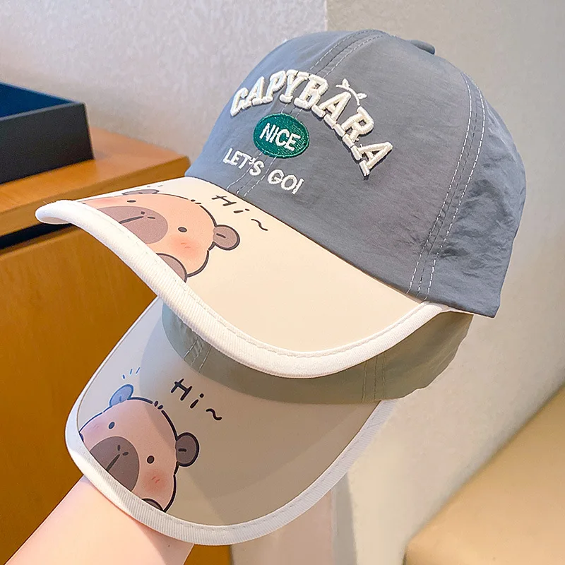 Miniso Kapibala قبعة بيسبول الأطفال قبعة الفتيات قبعة بيسبول الربيع والخريف تنفس ظلة نمط جديد الفتيان والفتيات