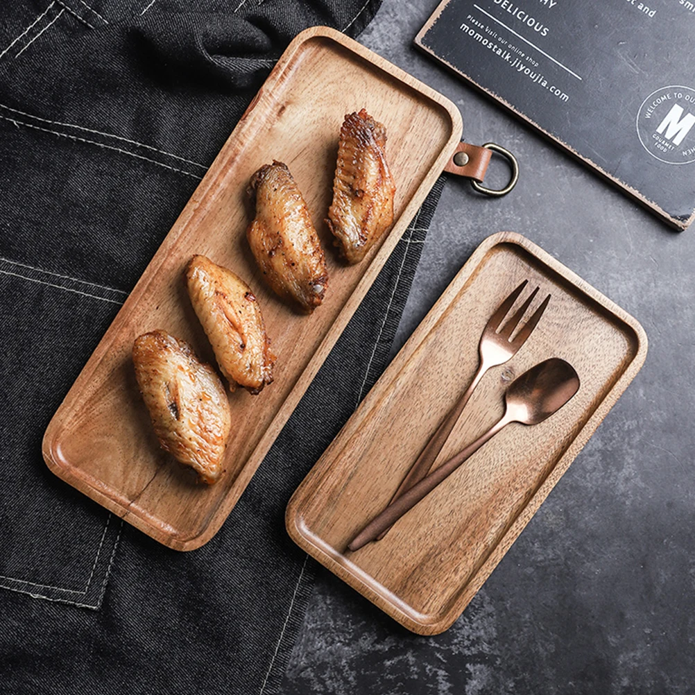 

Rectangular Wood Serving Tray Smooth Finish For Breakfast Coffee Tea Snacks Fruits Bread Desserts Home Kitchen Party Tray