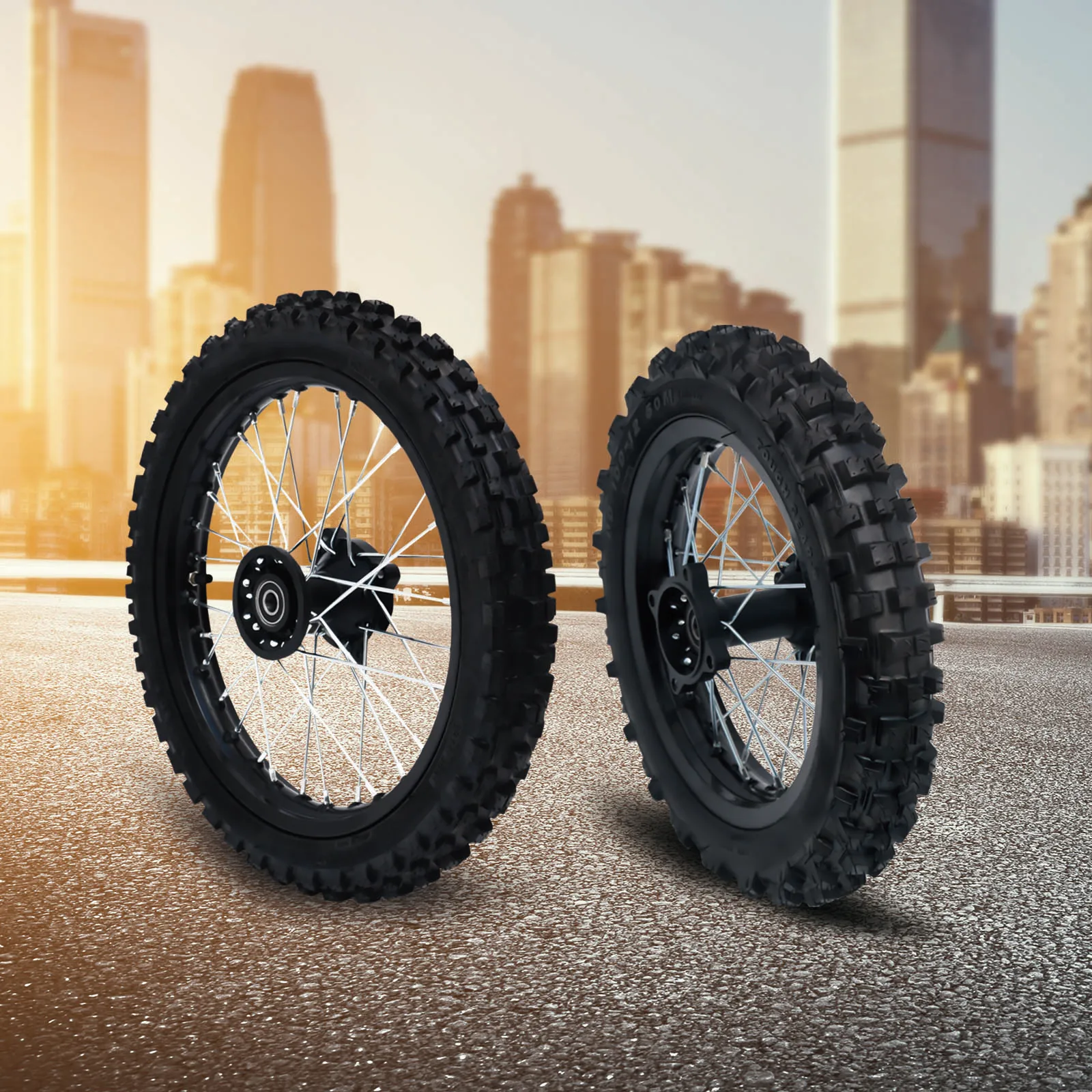 อลูมิเนียมล้อ Hub 60/100-14 WheelHub ยาง Off-Road รถจักรยานยนต์ Refit Frontand ด้านหลังแถบล้อ Hub ล้อ