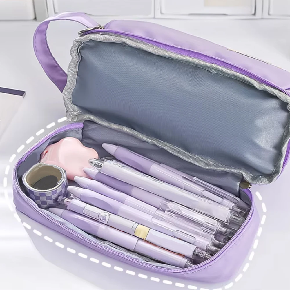 Dopamine Student Large Capacity Multi functional Pen Case Pen Bag Macaron Colored Cute Pen Case Storage Bag