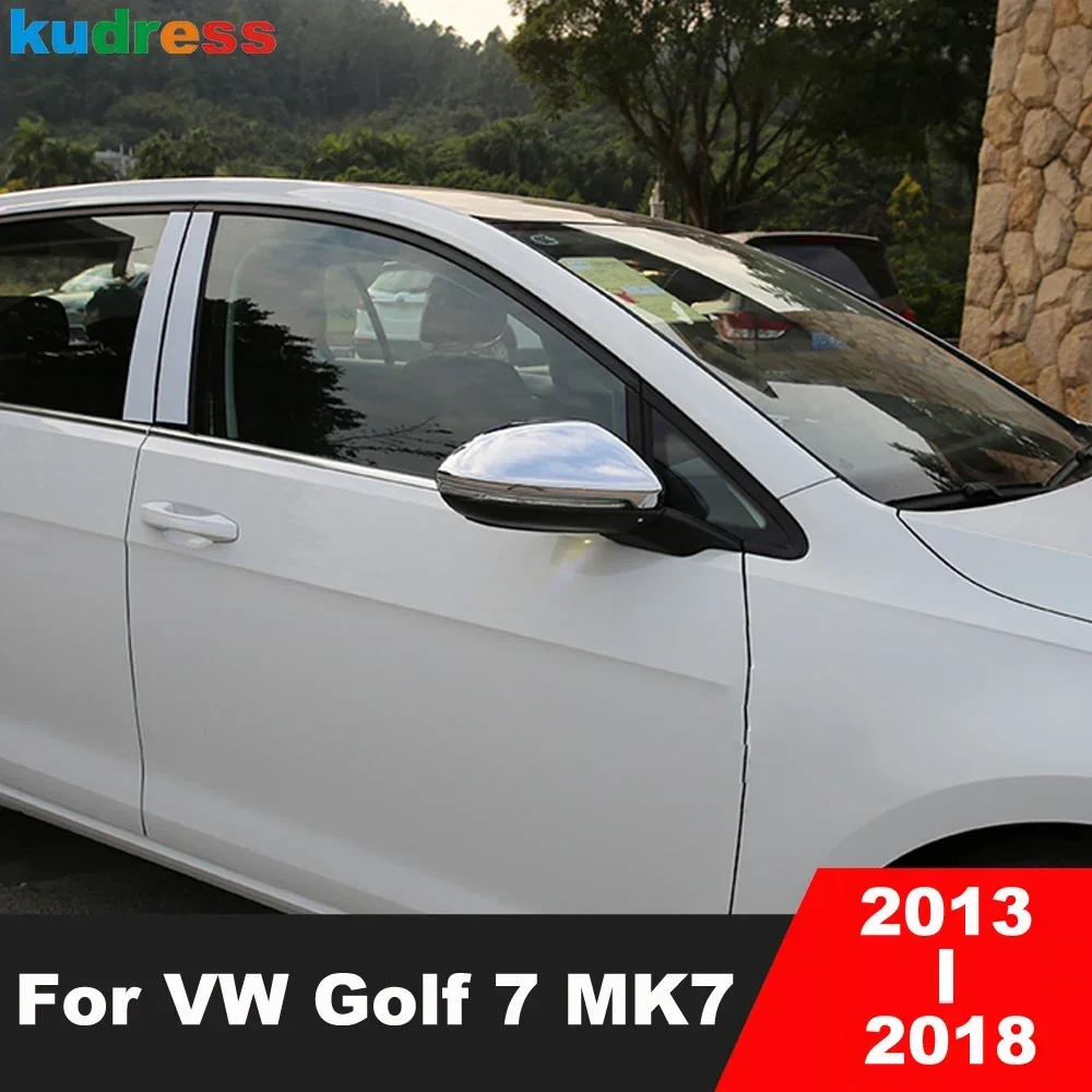 

For Volkswagen VW Golf 7 GTI MK7 2013-2015 2016 2017 2018 Chrome Car Accessories Rearview Mirror Cover Trim Side Wing Mirror Cap