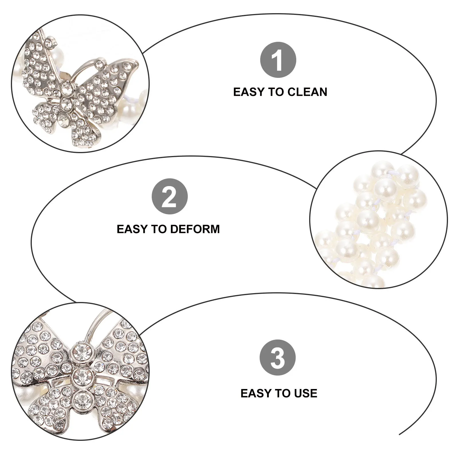 

2Pcs Pearl Curtain Tieback Delicate Style Decorative Curtain Accessory for Home Living Room Bedroom Kitchen Office Use Curtains