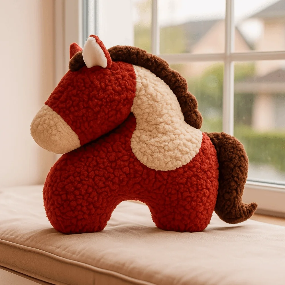 Cojín del año del caballo de 48x48cm, Material de forma Irregular, almohada Irregular, decoración creativa cómoda para Festival de Primavera