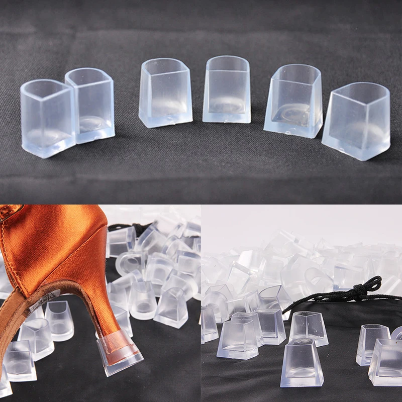 2Pair Silicone Heel Protectors Stoppers Latin Stiletto Dancing Covers Antislip High Heeler Bridal Wedding Shoes Accessories