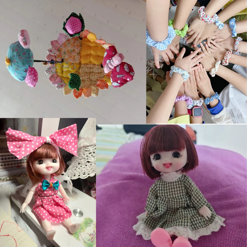 7 pezzi fatti a mano fai da te tutto il tessuto patchwork di cotone, tessuto di puro cotone, tessuto stampato, vestito per abbigliamento per