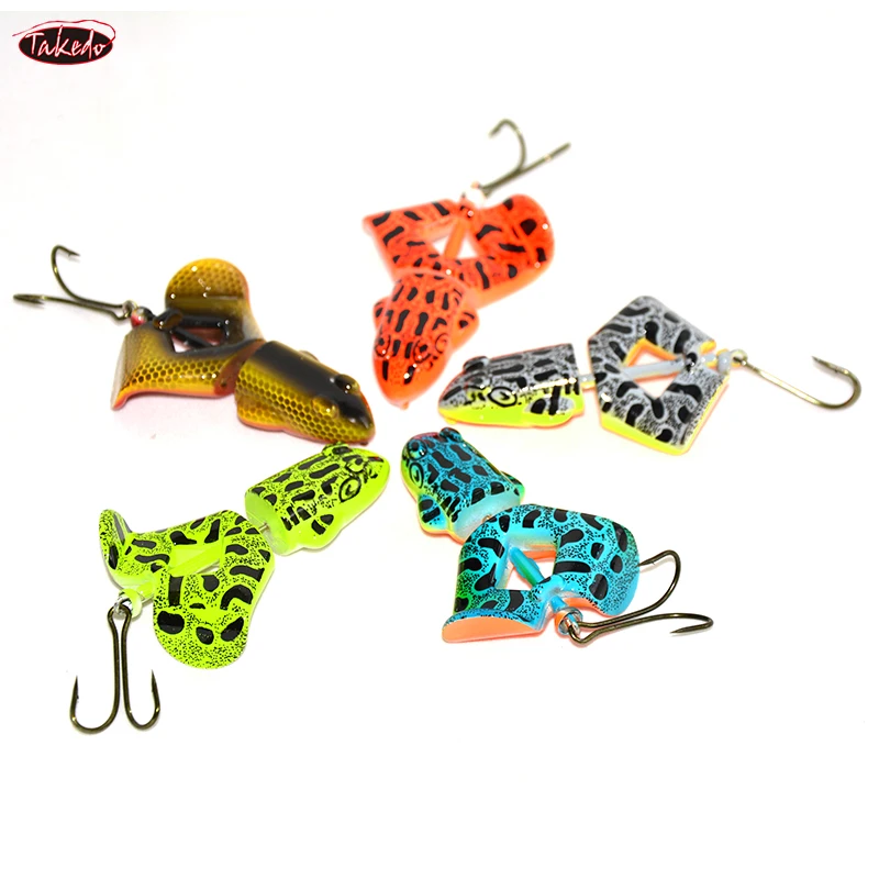 TAKEDO RL09 Artificial Bait 75MM 13G Topwater Frog Joint Bait Hard Lure Fishing Frog Lure Rotating Frog For Fly Fishing