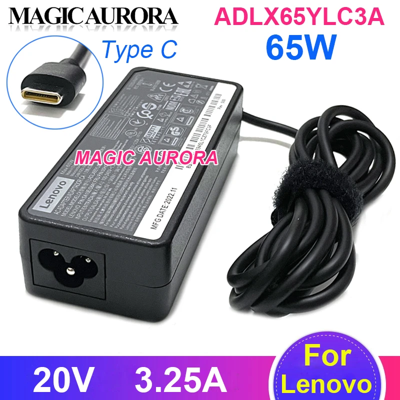 65W AC Adapter ADLX65YCC3A 20V 3.25A T570 T480 T580 T490S R480 E480 E580 X270 L380 MIIX720 S2 2016 2017 2018 Notebook Charger