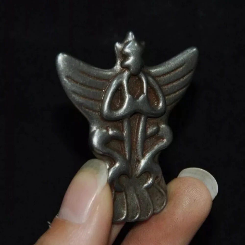 2" Tibetan Tiantie Redpoll Winged Garuda Bird Eagle Buddha hanging ornament